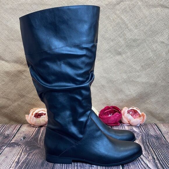 Style & Co Black Wide Calf Kelimae Scrunched Boots - Picture 8 of 8